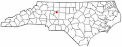 Location of Midway within North Carolina