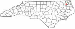 Location of Winfall, North Carolina