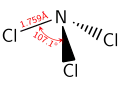 Structural formula of nitrogen trichloride