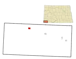 Location of Rhame, North Dakota