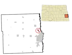 Location of Harwood, North Dakota