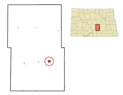 Location of Tappen, North Dakota