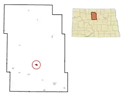 Location of Karlsruhe, North Dakota