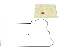 Location of Center, North Dakota