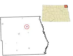 Location of Bathgate, North Dakota