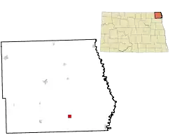 Location of St. Thomas, North Dakota