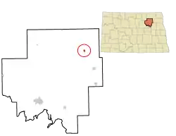 Location of Edmore, North Dakota