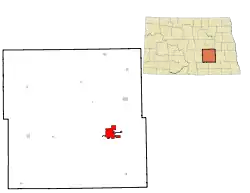 Location of Jamestown, North Dakota