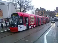 Tram stop looking south, with Theatre Royal to left