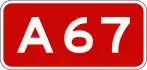 A67 motorway shield}}