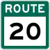 Route 20 marker