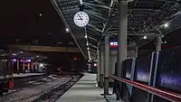 Railway clock on the platform