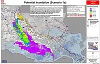 Anticipated inundation from Scenario 1a