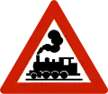 Level crossing without a barrier or gate