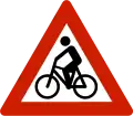 CyclistsWarns that cyclists often traverse or travel on the roads.