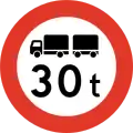 Weight limit for lorriesRestriction is for the combined weight in the case of a lorry, though no single vehicle is permitted above the limit either.