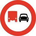 No overtaking for lorriesRestriction is for lorries with a total weight above 3.500 kg overtaking motor vehicles with more than two wheels. Overtaking on the right side is permitted by normal traffic rules.