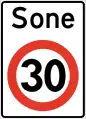 Speed limit zone of 30 km/h