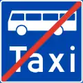 End of bus and taxi lane