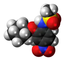 Space-filling model of the NS-398 molecule