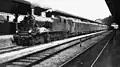 NS 6021 with train D111 from Hoek van Holland along the platform of  Utrecht C.S. (Between 1925 and 1935)