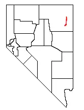 Location of the Pequop Mountains within Nevada