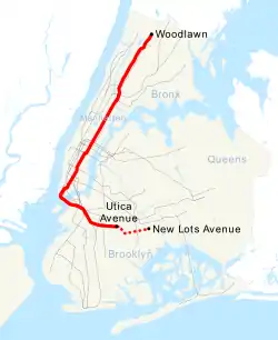 Map of the "4" train