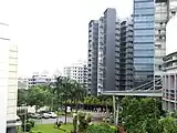 A view of the car poach and the main entrance lane of Nanyang Junior College.