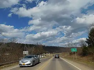 NY 417 eastbound entering the town of Addison.