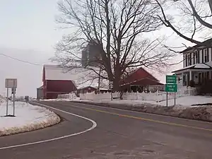 New York State Route 89 southbound entering Tyre.