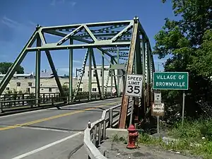 Entering the village of Brownville on Bridge Street