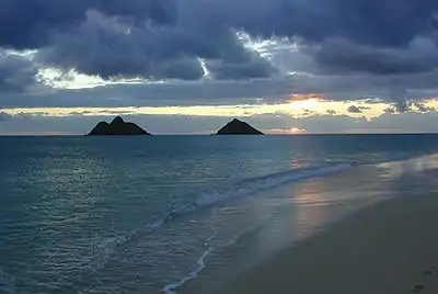 View from Lanikai Beach at dawn