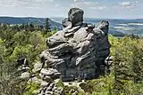 A rock formation in the park