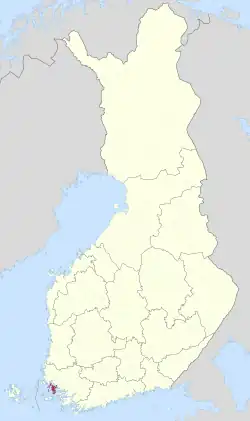 Location of Naantali in Finland