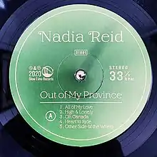 Cover of Nadia Reid's "Out of My Province" LP