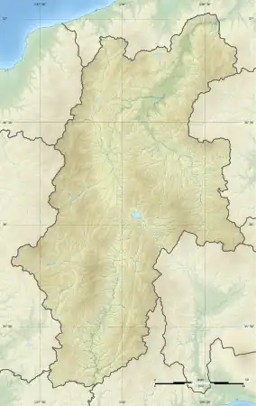 Map showing the location of Ontake Prefectural Natural Park