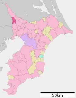 Location of Nagareyama in Chiba Prefecture