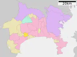 Location of Nakai in Kanagawa Prefecture