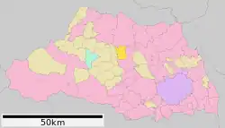 Location of Namegawa in Saitama Prefecture