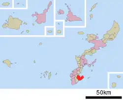 Location of Nanjo in Okinawa Prefecture