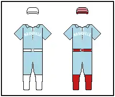 An illustration showing baseball uniforms