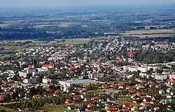 Aerial view of the town