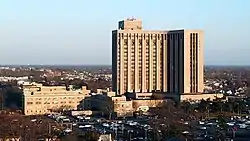 Nassau University Medical Center, one of the most prominent landmarks in East Meadow.