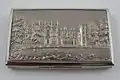 Silver Castle-top snuffbox showing Newstead Abbeyc1837