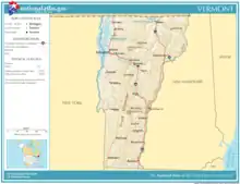 Image 7Map of Vermont showing cities, roads, and rivers (from Vermont)