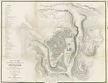 A detailed map of Jerusalem from the 19th century