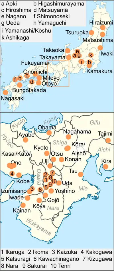 Most national treasures are found in the Kansai region of Japan while some are also located in cities on Honshū, Kyushu and Shikoku.