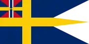 State flag, war flag, Royal flag and ensign of Sweden 1844–1905