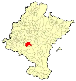 Map of the municipality of Larraga