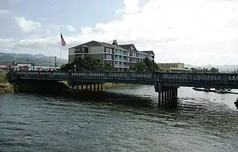 A bridge over the river in the town of Seaside